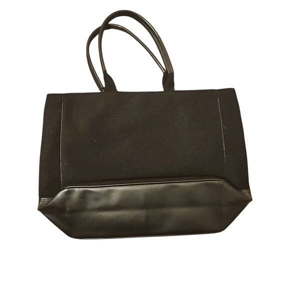 Givenchy Parfums Large Black Wool & Faux Leather Tote Bag Red Lining - Picture 7 of 7